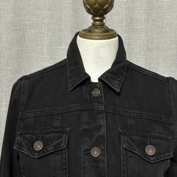 Abercrombie & Fitch-Classic Denim Jacket-Sz S-Black-Cotton Blend-EUC - Picture 3 of 16